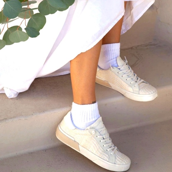 Dolce Vita ZINA sneakers bone raffia size 7 - Picture 3 of 8